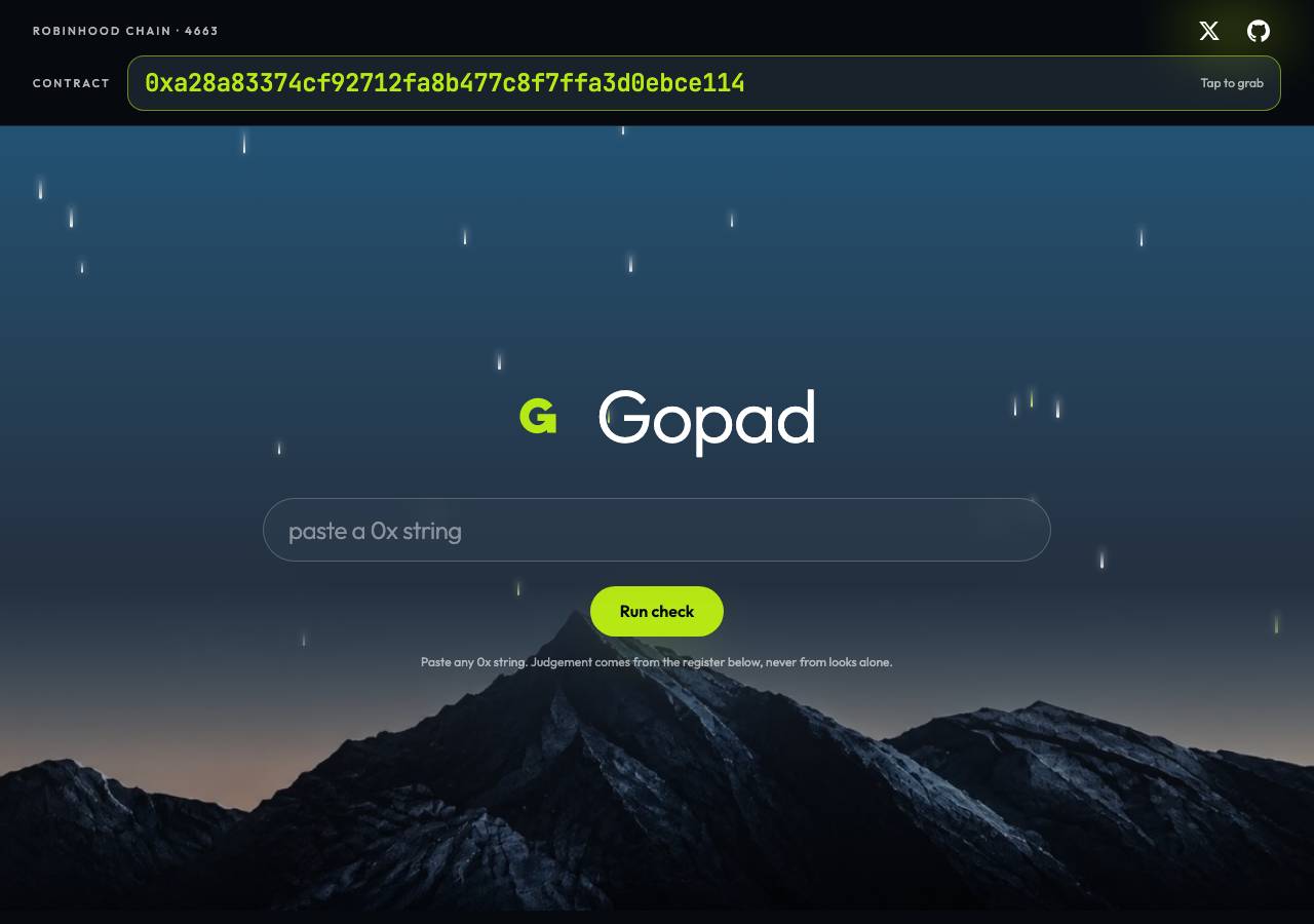 Screenshot of gopad.fun taken by the zone census on 2026-09-19