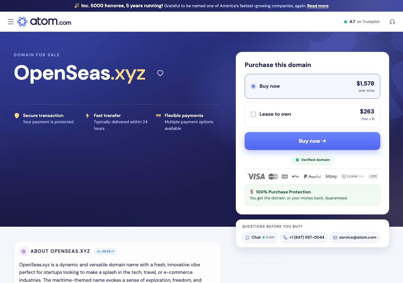 Screenshot of openseas.xyz taken by the zone census on 2026-09-19