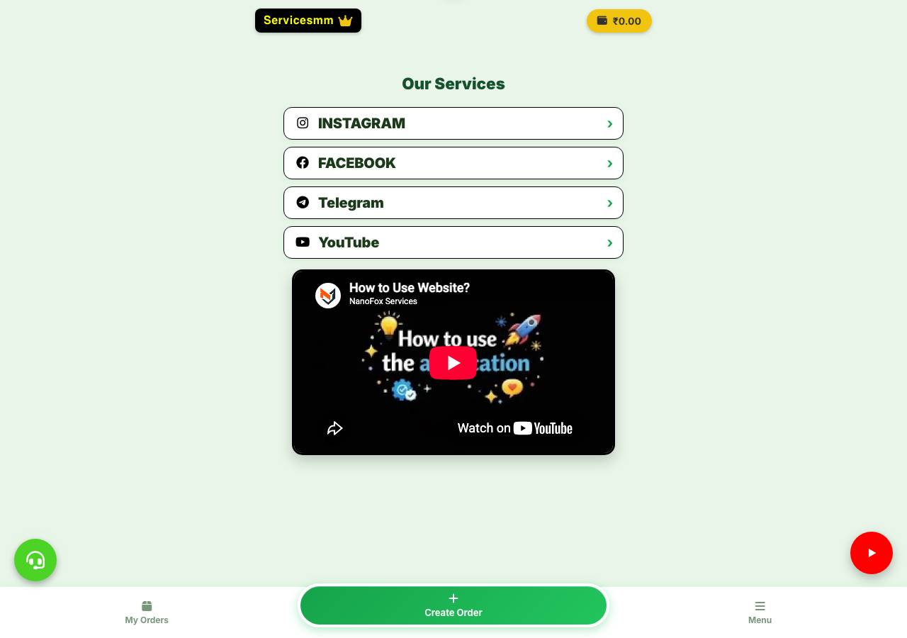 Screenshot of servicesmm.online taken by the zone census on 2026-09-19