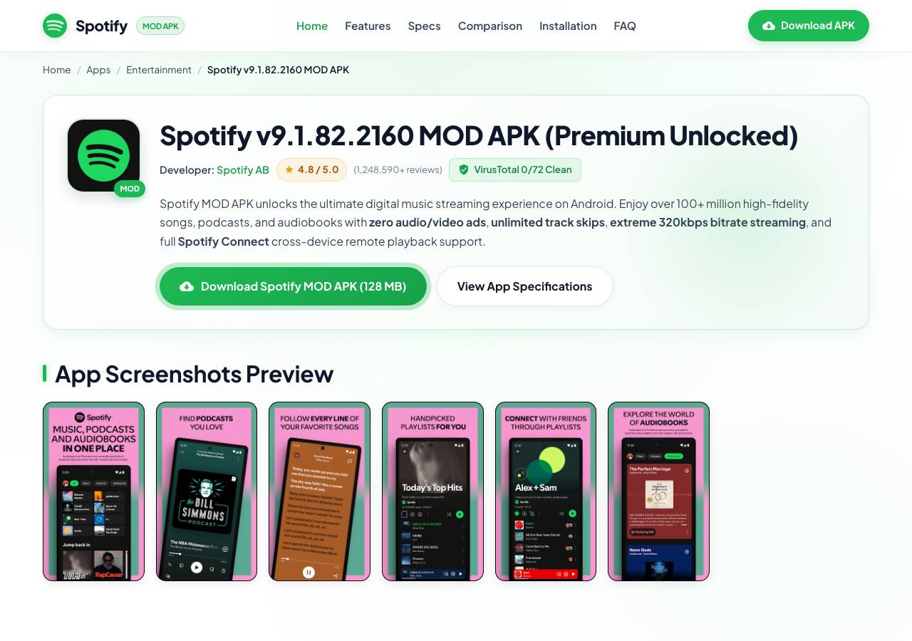 Screenshot of spotifymodapk.website taken by the zone census on 2026-09-19