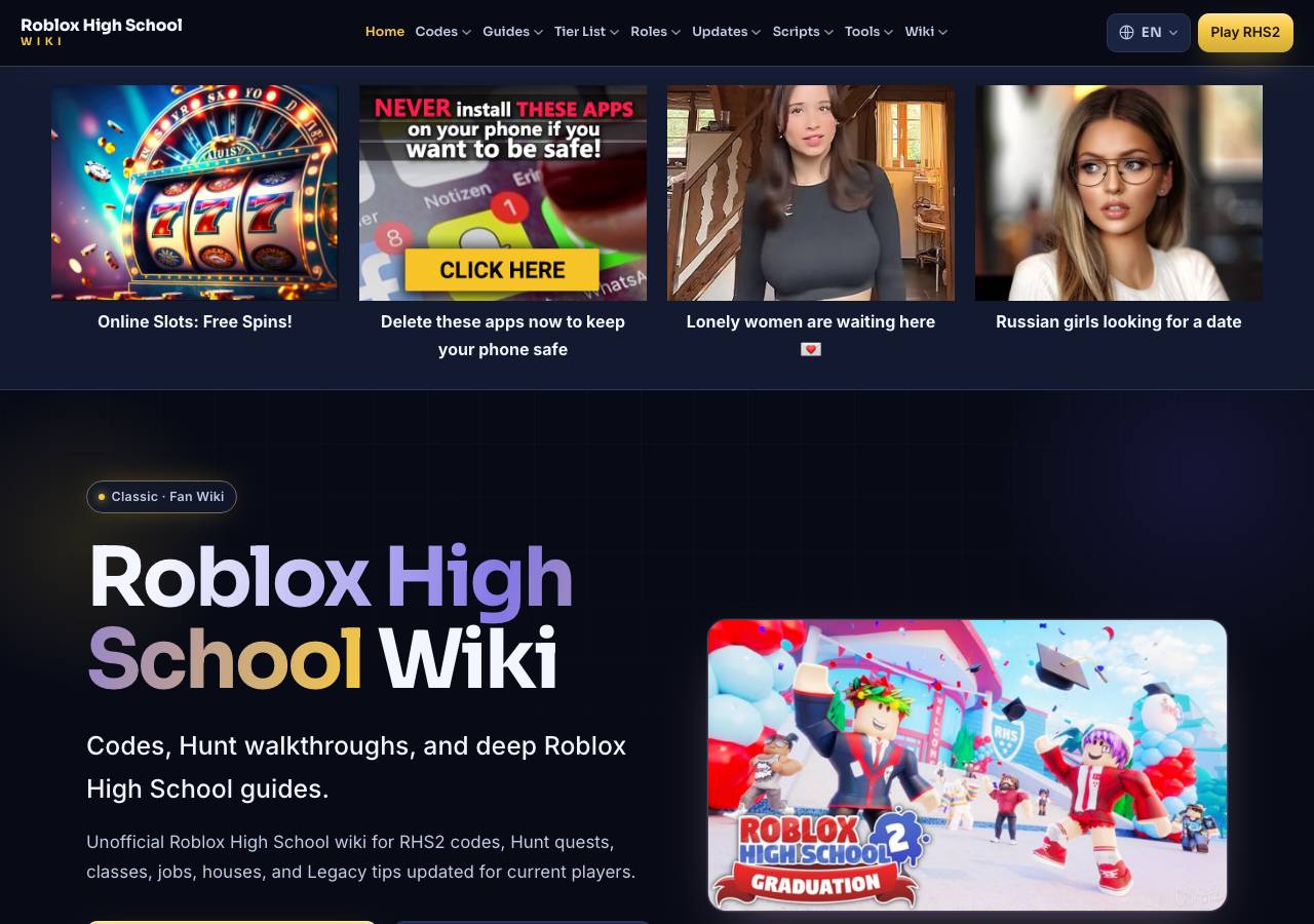 Screenshot of roblox-high-school.wiki taken by the zone census on 2026-09-20