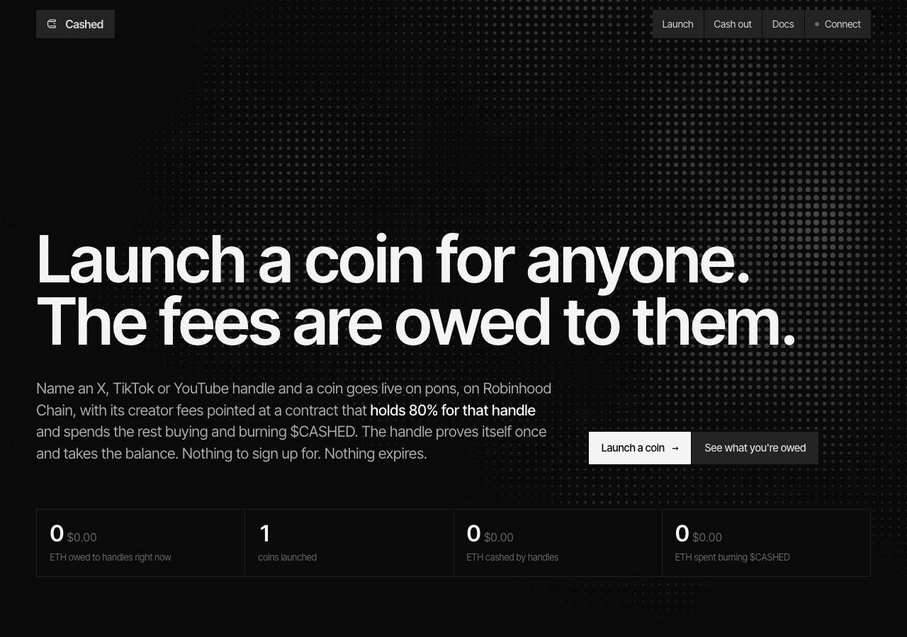 Screenshot of trycashed.fun taken by the zone census on 2026-09-20