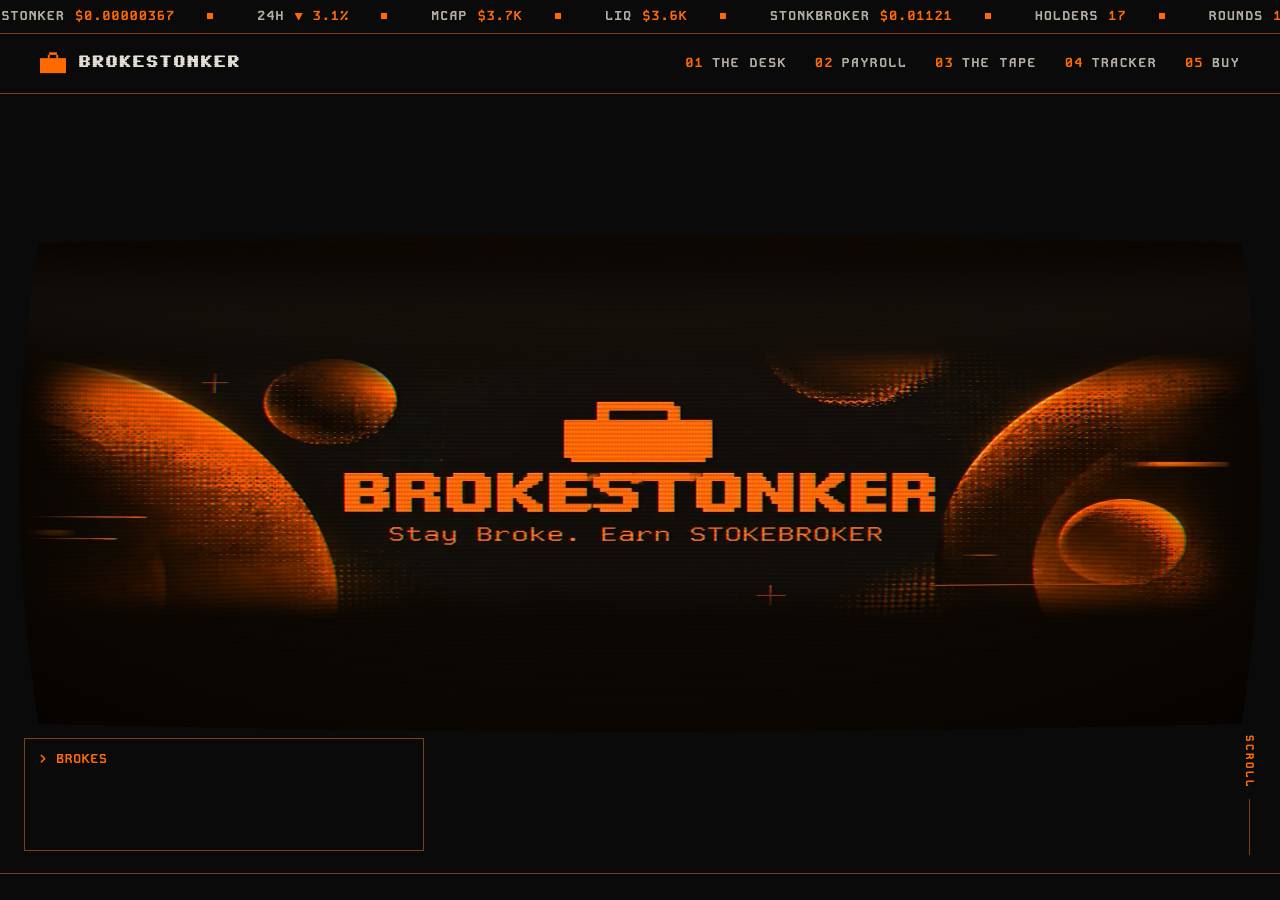 Screenshot of brokestonker.xyz taken by the zone census on 2026-09-21
