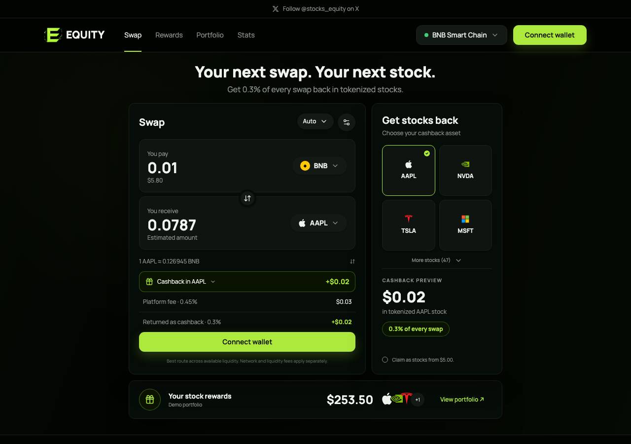Screenshot of equitystocks.lol taken by the zone census on 2026-09-21