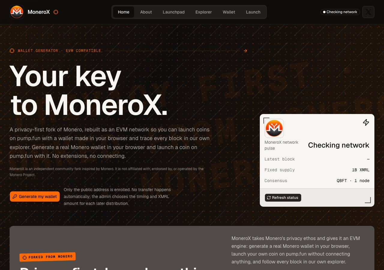 Screenshot of monerox.fun taken by the zone census on 2026-09-21