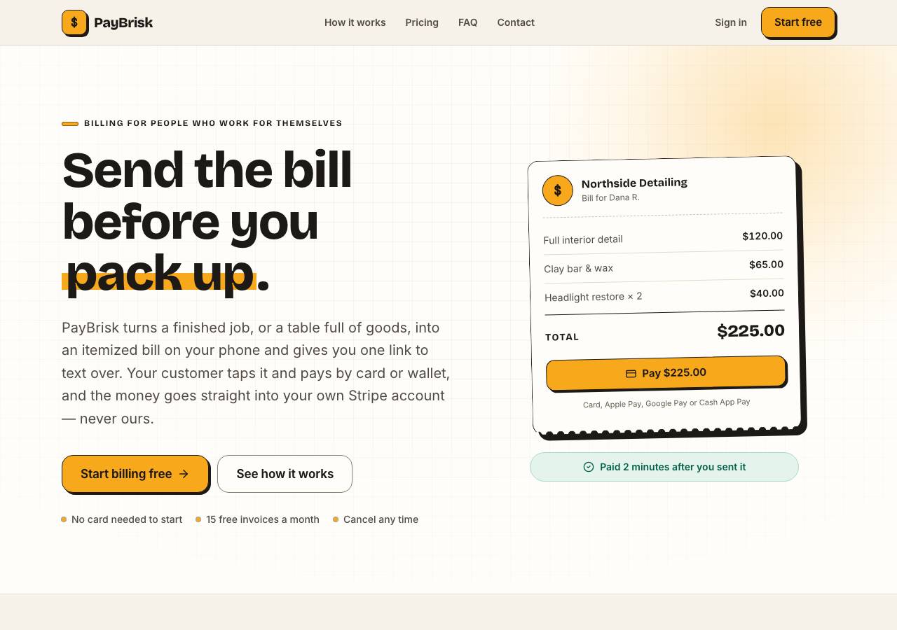 Screenshot of paybrisk.app taken by the zone census on 2026-09-21