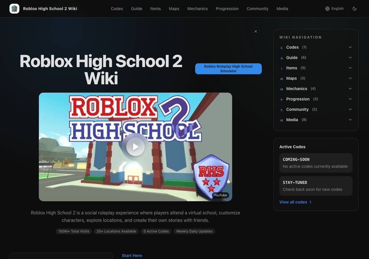 Screenshot of roblox-high-school-2.wiki taken by the zone census on 2026-09-21