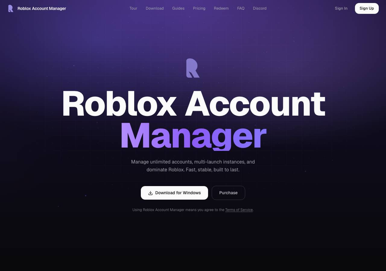 Screenshot of robloxaccountmanager.app taken by the zone census on 2026-09-21