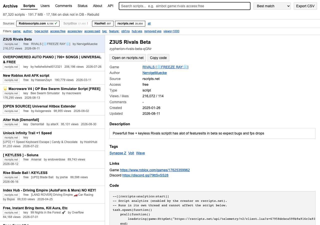 Screenshot of robloxscriptsarchive.xyz taken by the zone census on 2026-09-21