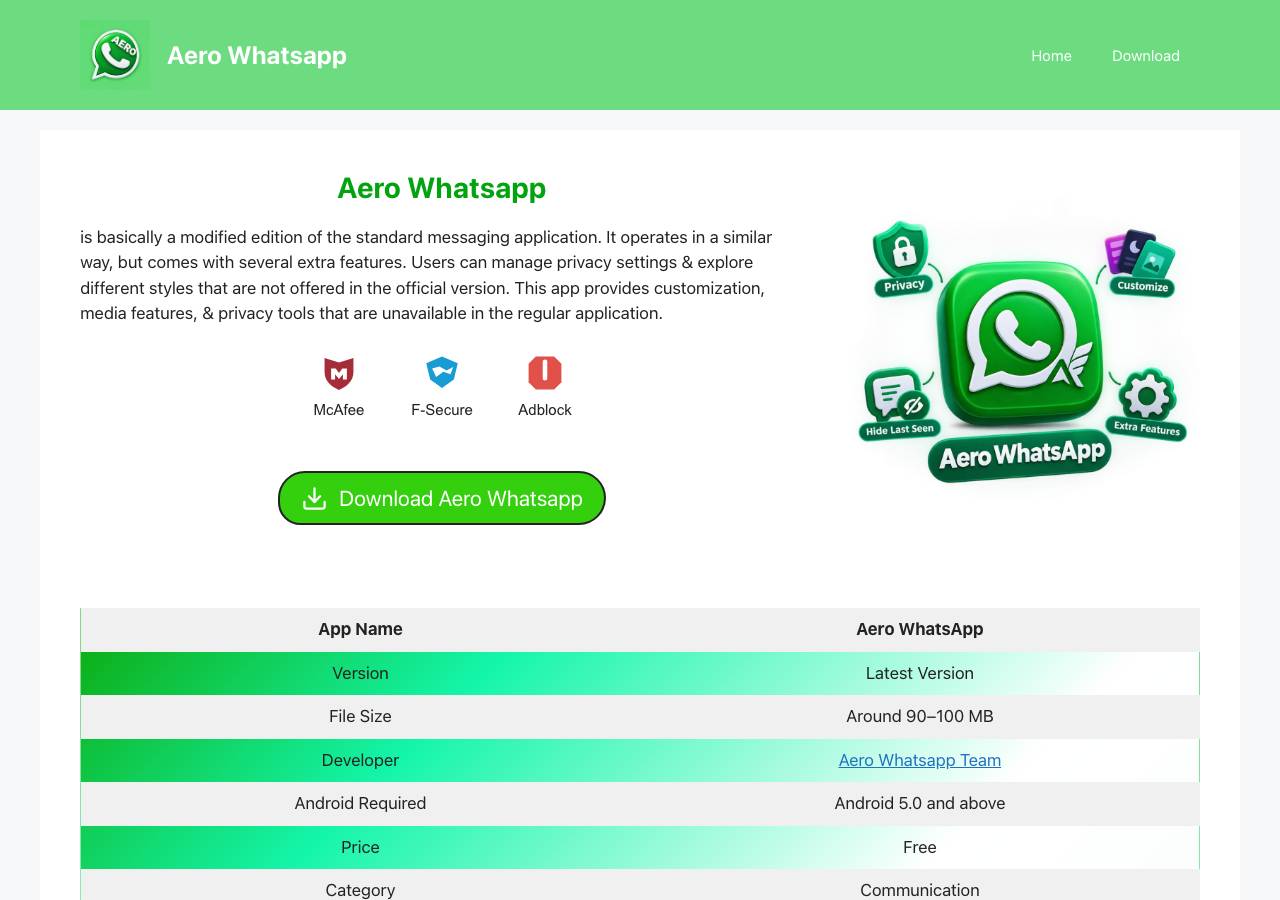 Screenshot of aerowhatsapp.info taken by the zone census on 2026-09-22