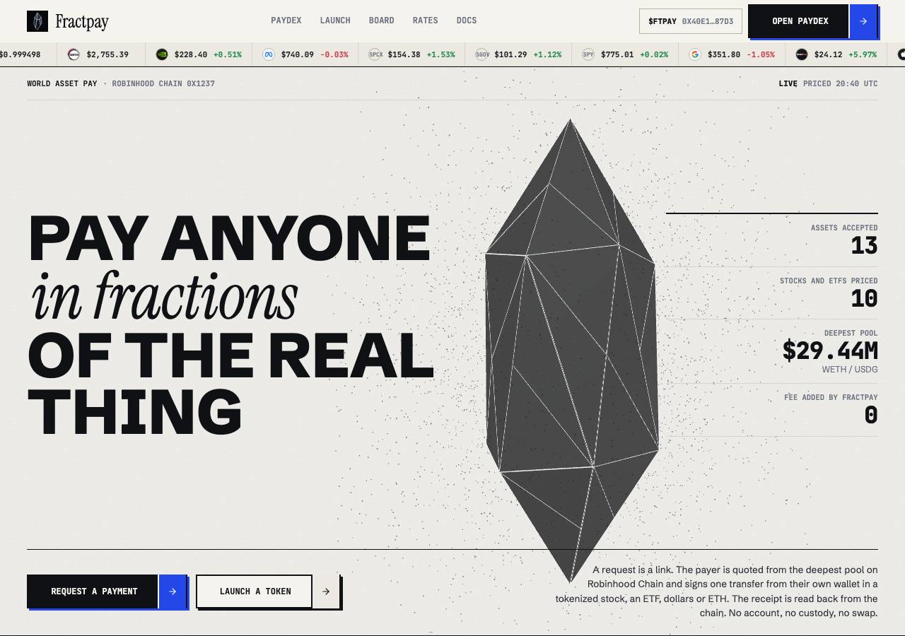 Screenshot of fractpay.xyz taken by the zone census on 2026-09-22