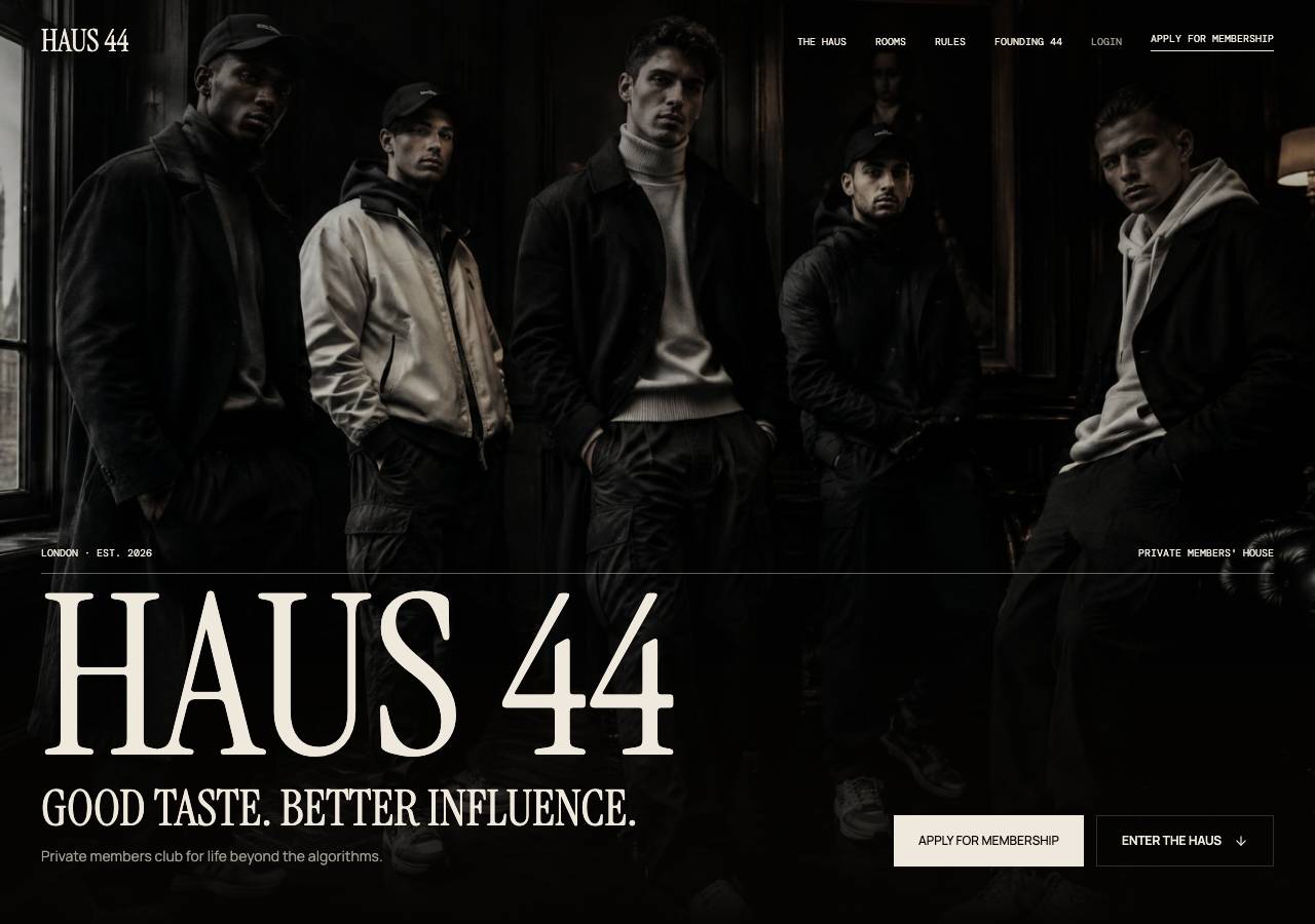 Screenshot of haus44.london taken by the zone census on 2026-09-22