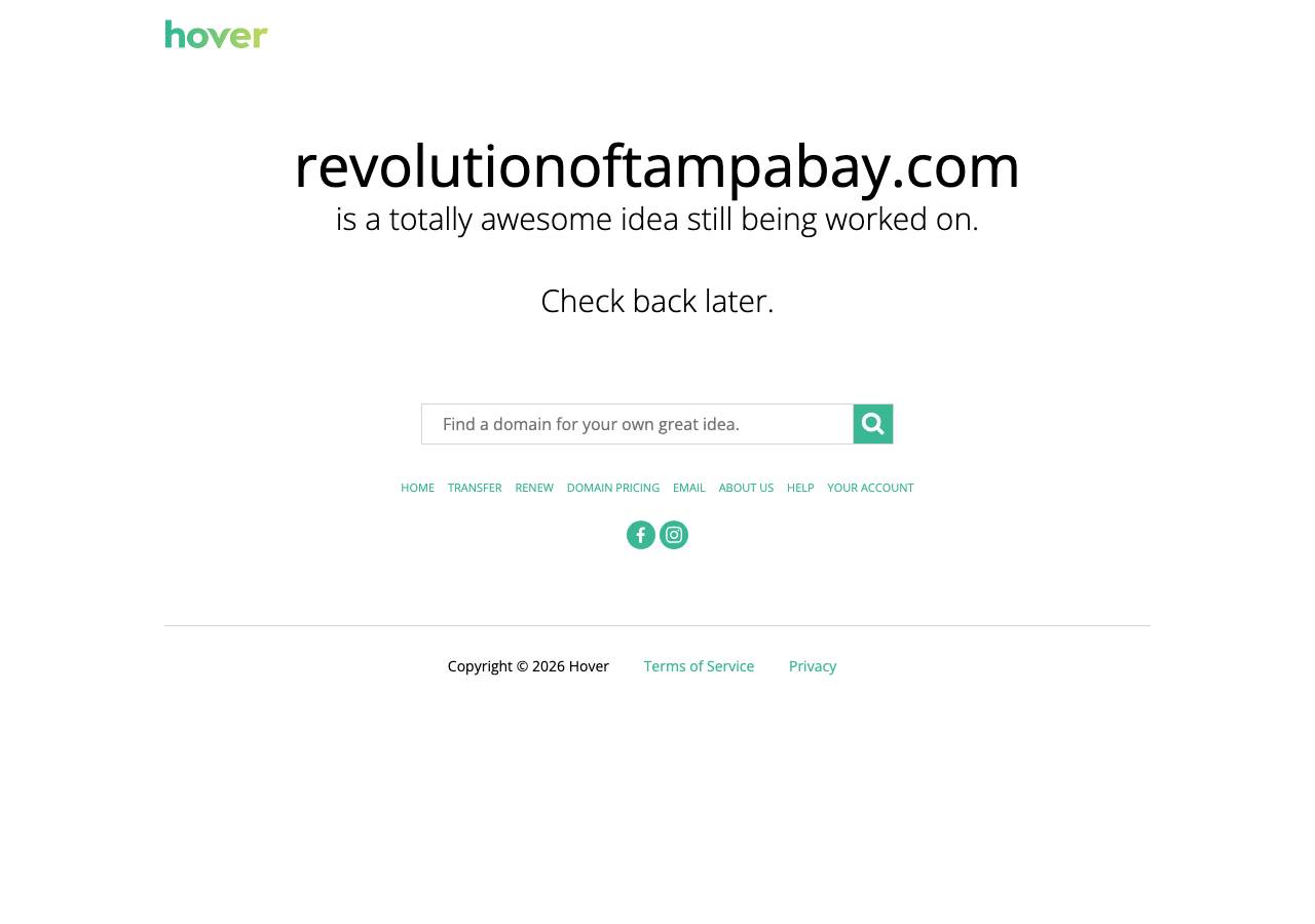 Screenshot of revolutionoftampabay.com taken by the zone census on 2026-09-22
