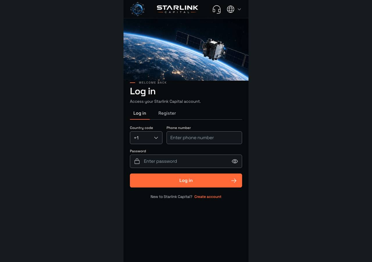 Screenshot of starlinkcapital.org taken by the zone census on 2026-09-22