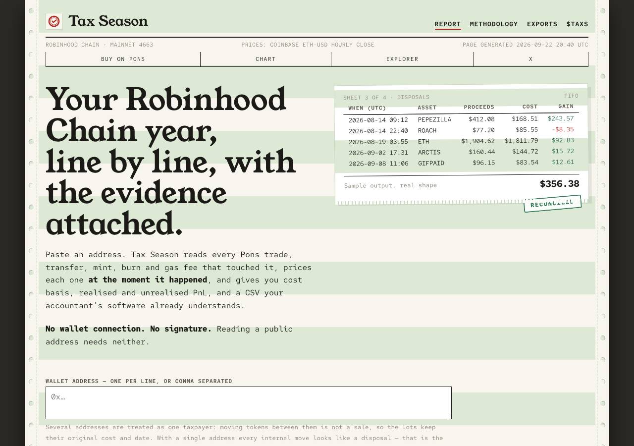 Screenshot of taxseason.xyz taken by the zone census on 2026-09-22