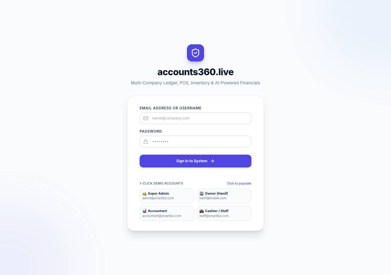 Screenshot of accounts360.live taken by the zone census on 2026-09-25
