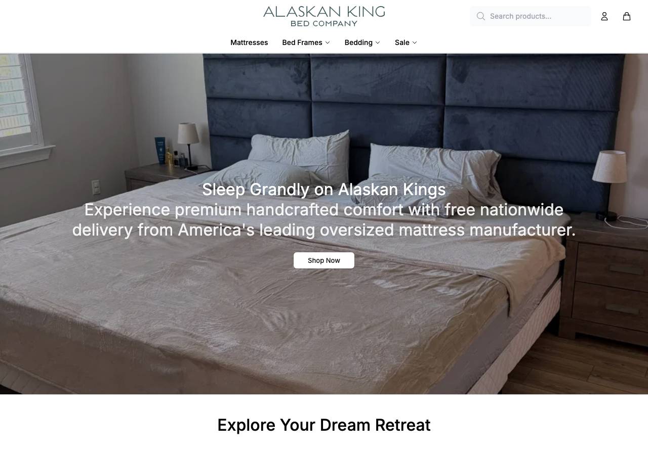 Screenshot of alaskankingbedsstore.shop taken by the zone census on 2026-09-25