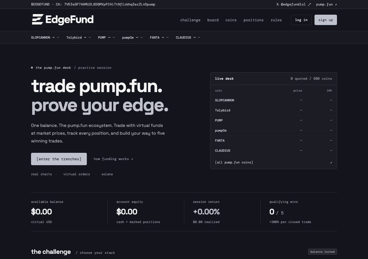 Screenshot of edgefund.lol taken by the zone census on 2026-09-25