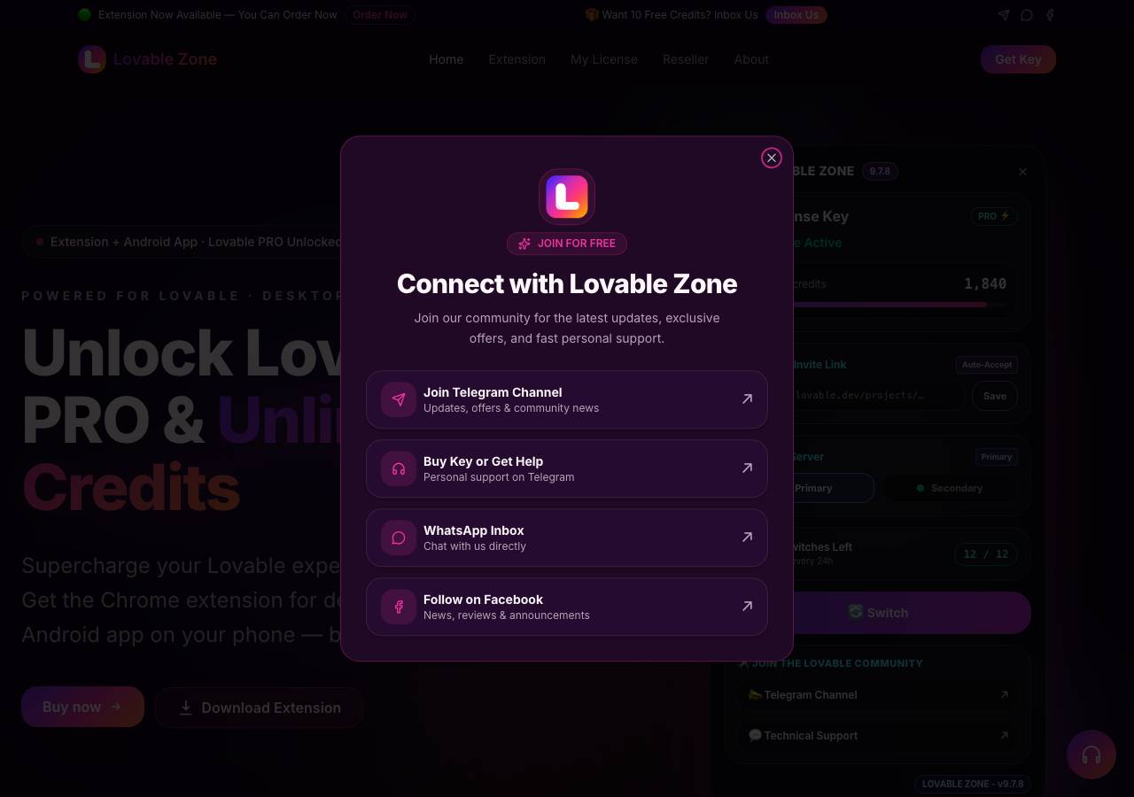 Screenshot of lovablezone.xyz taken by the zone census on 2026-09-25