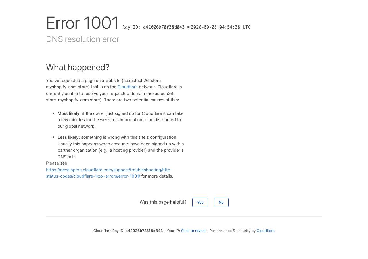 Screenshot of nexustech26-store-myshopify-com.store taken by the zone census on 2026-09-25