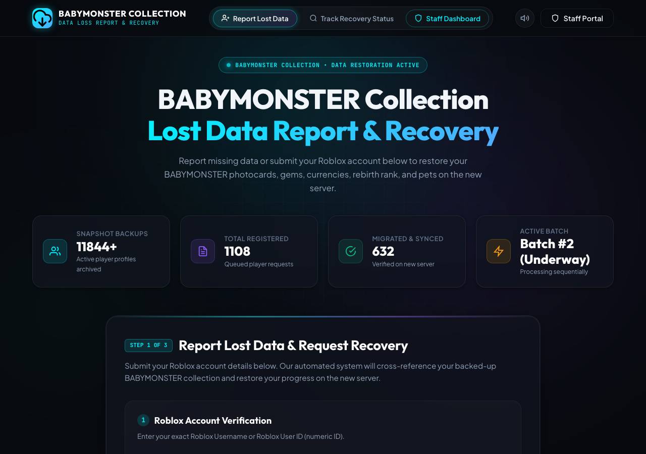 Screenshot of recoverybabymonster.world taken by the zone census on 2026-09-25
