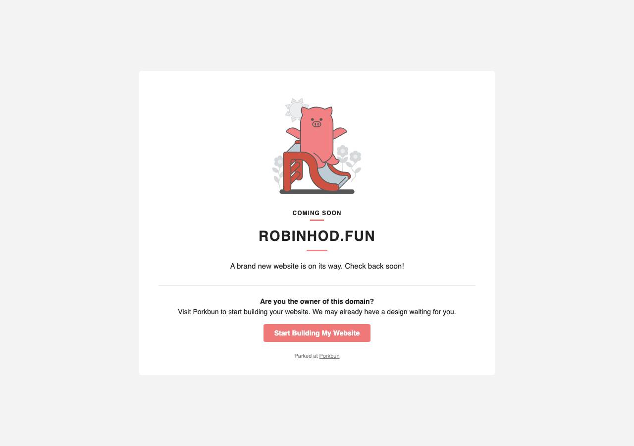 Screenshot of robinhod.fun taken by the zone census on 2026-09-25