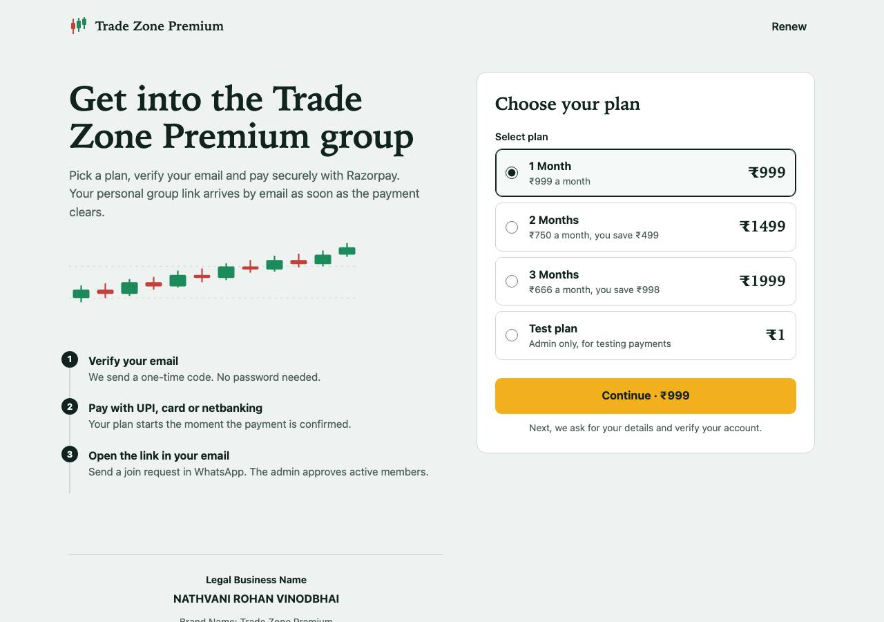 Screenshot of tradezone-premium.online taken by the zone census on 2026-09-25