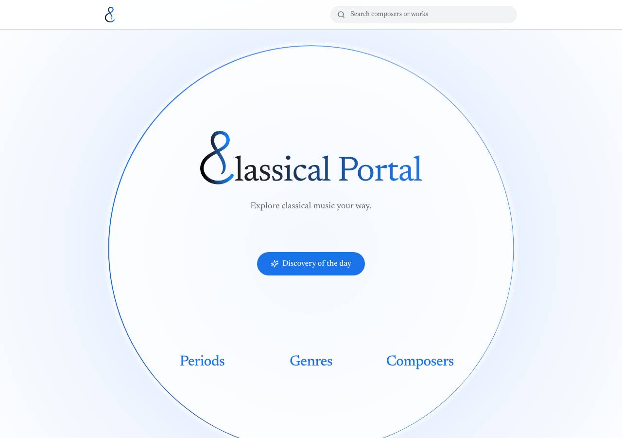 Screenshot of classicalportal.app taken by the zone census on 2026-09-26