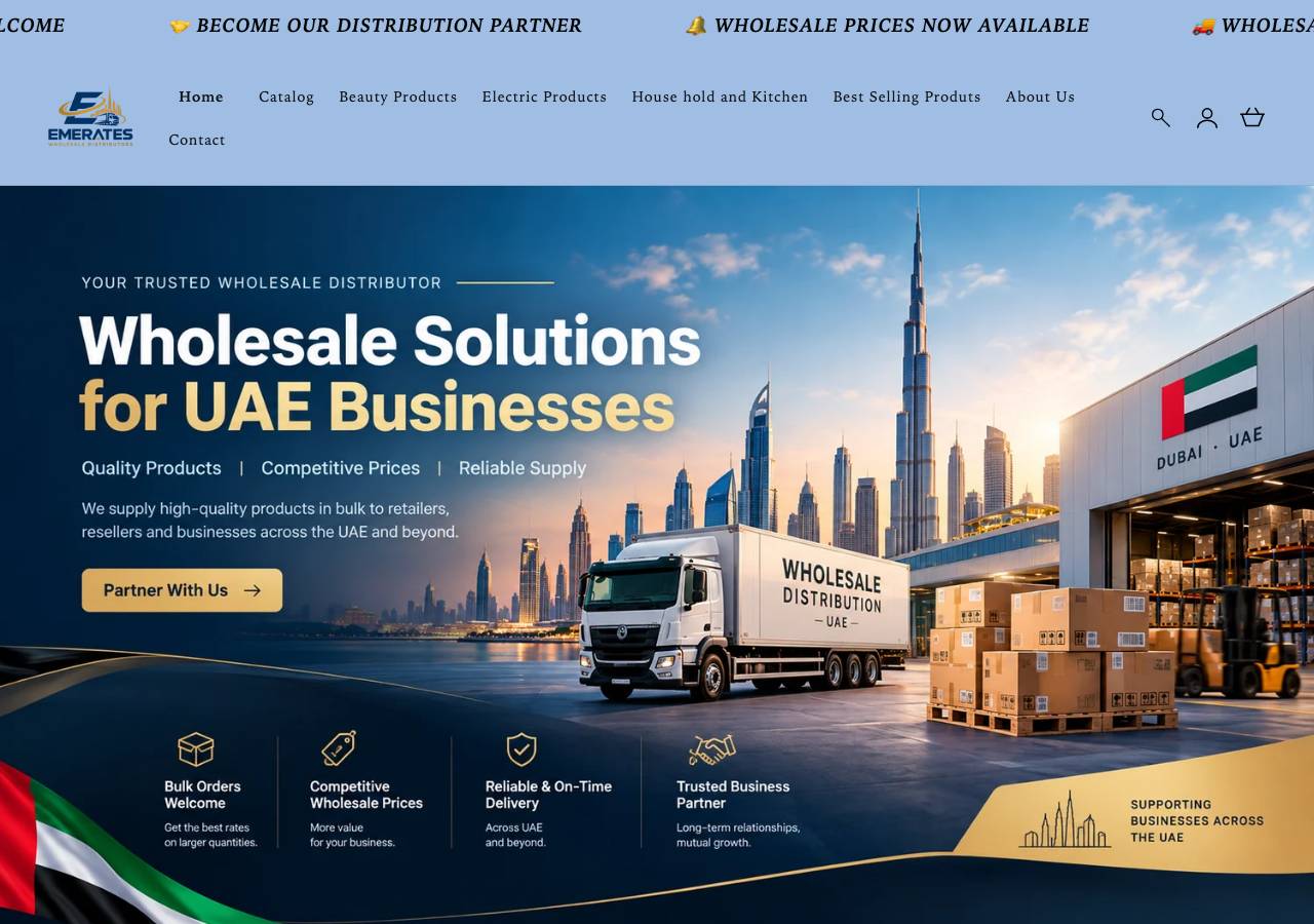 Screenshot of emirateswholesaledistributor.store taken by the zone census on 2026-09-26
