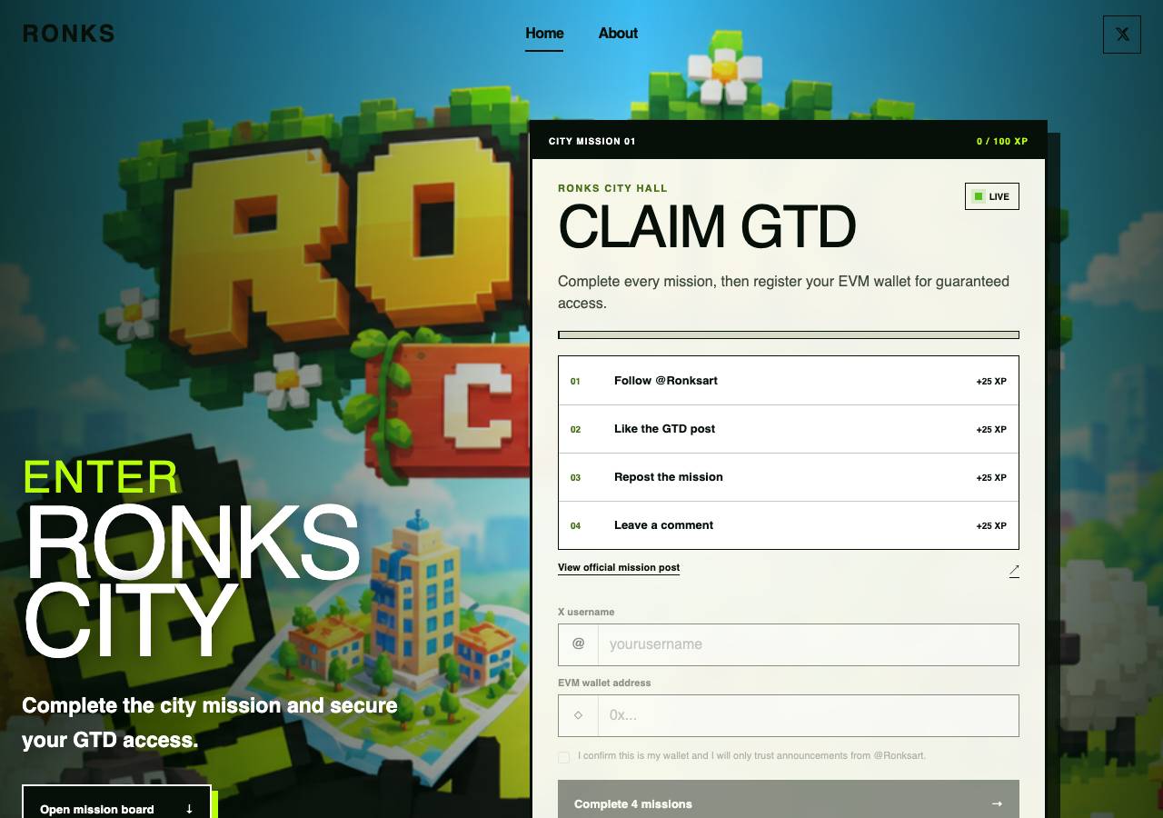 Screenshot of ronkscity.xyz taken by the zone census on 2026-09-26