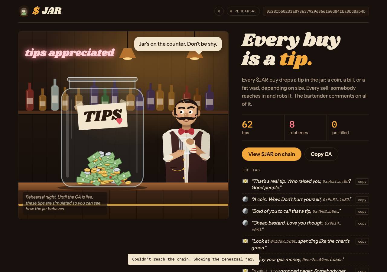 Screenshot of tipthejar.fun taken by the zone census on 2026-09-26