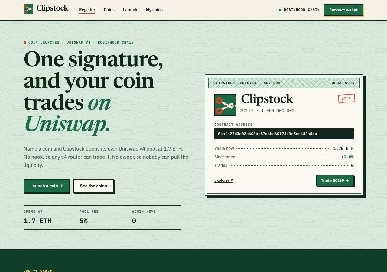 Screenshot of clipstock.fun taken by the zone census on 2026-09-30
