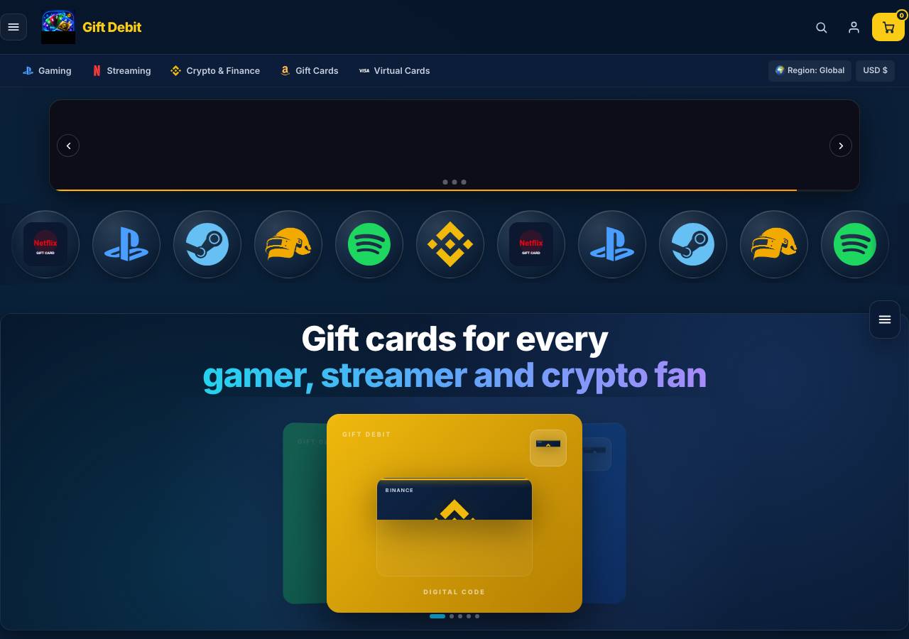 Screenshot of giftdebit.com taken by the zone census on 2026-09-30