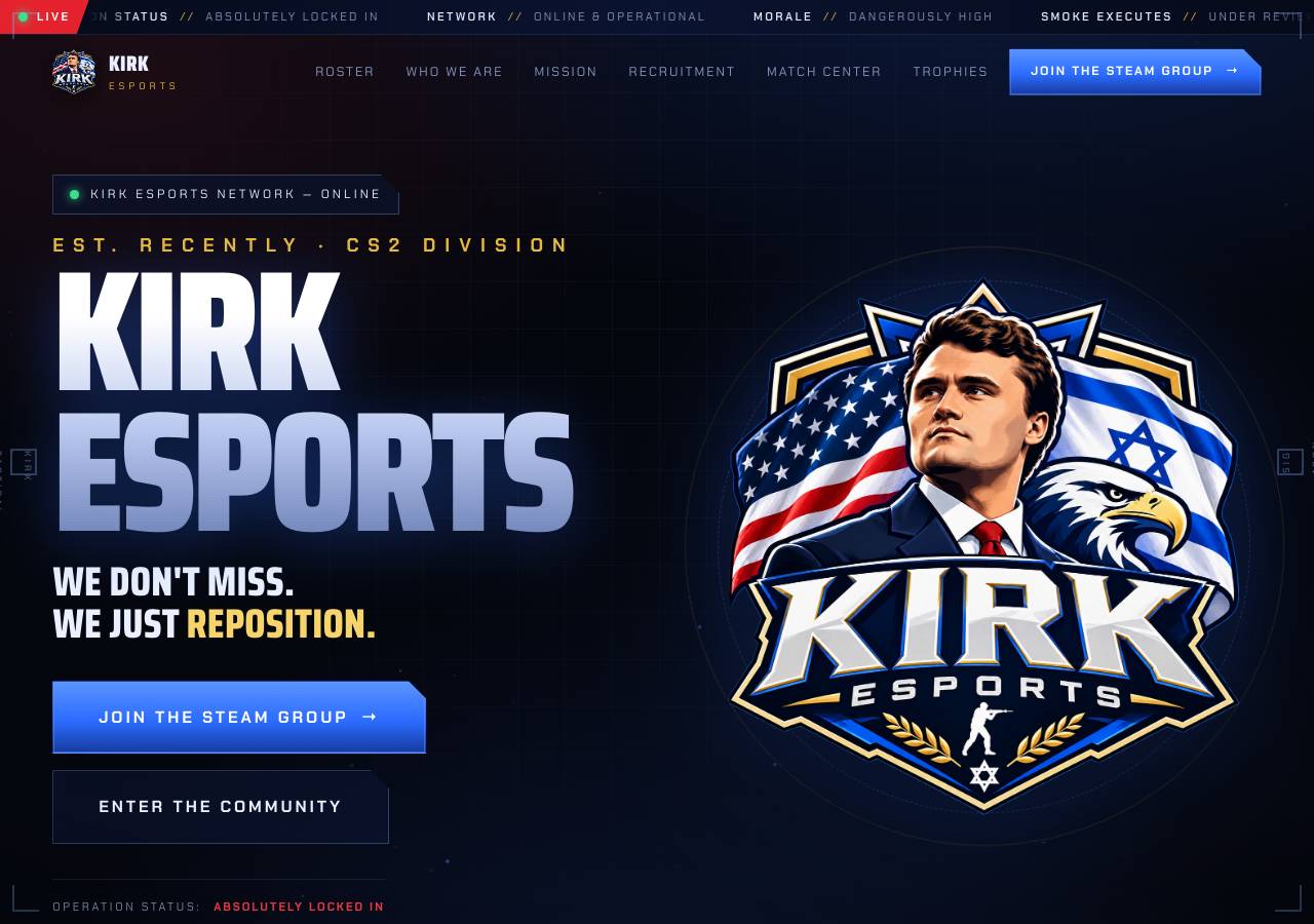 Screenshot of kirk-esports.xyz taken by the zone census on 2026-09-30