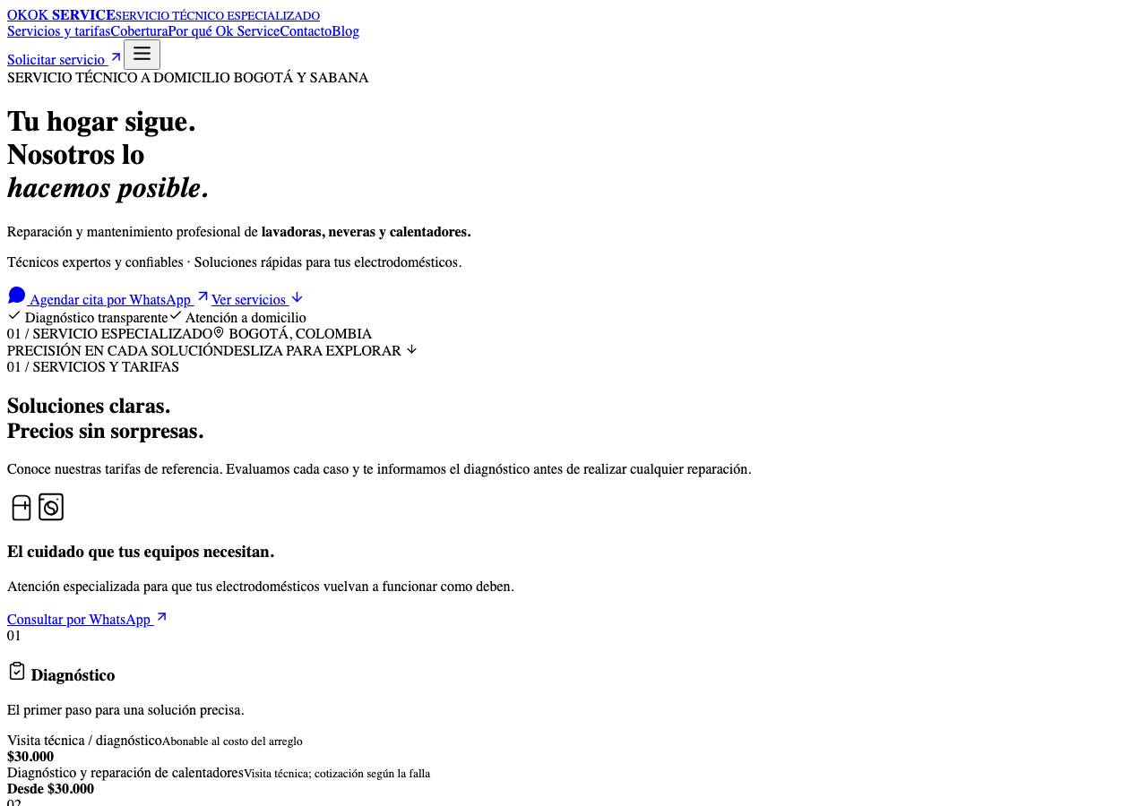 Screenshot of okservice.tech taken by the zone census on 2026-09-30