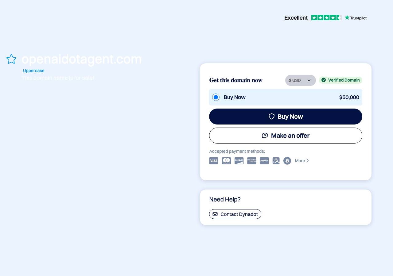 Screenshot of openaidotagent.com taken by the zone census on 2026-09-30