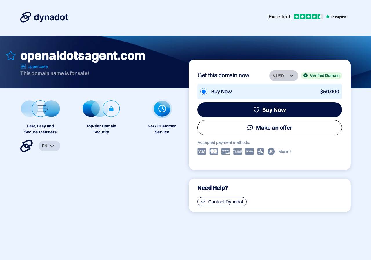 Screenshot of openaidotsagent.com taken by the zone census on 2026-09-30