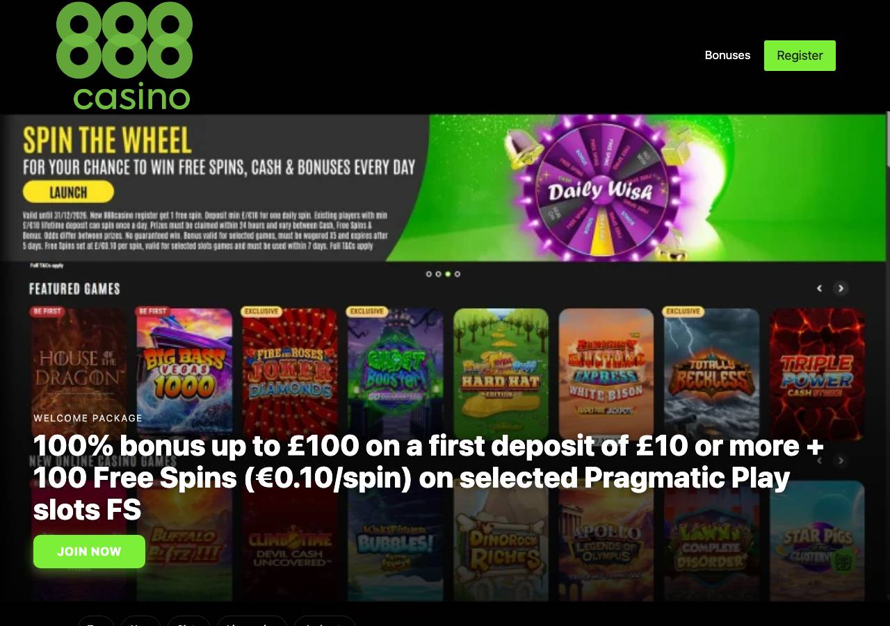Screenshot of 888casino-bonus.org taken by the zone census on 2026-10-01