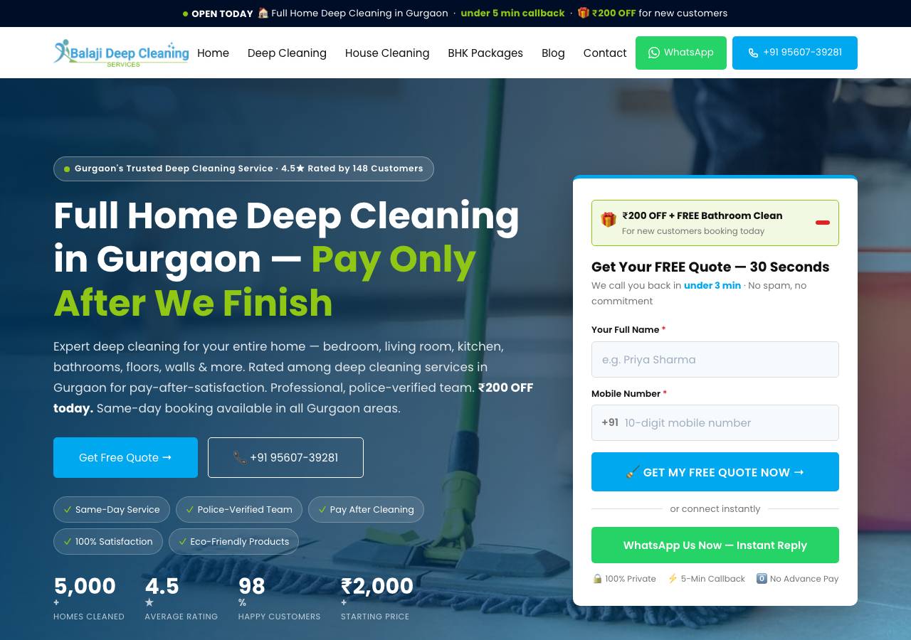 Screenshot of balajicleaningservice.shop taken by the zone census on 2026-10-01