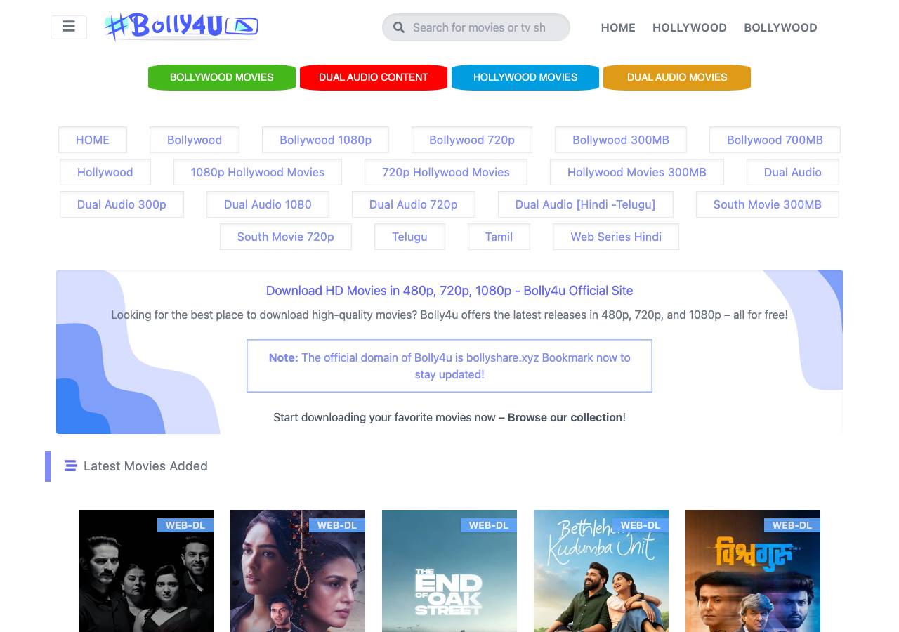 Screenshot of bollymod.xyz taken by the zone census on 2026-10-01