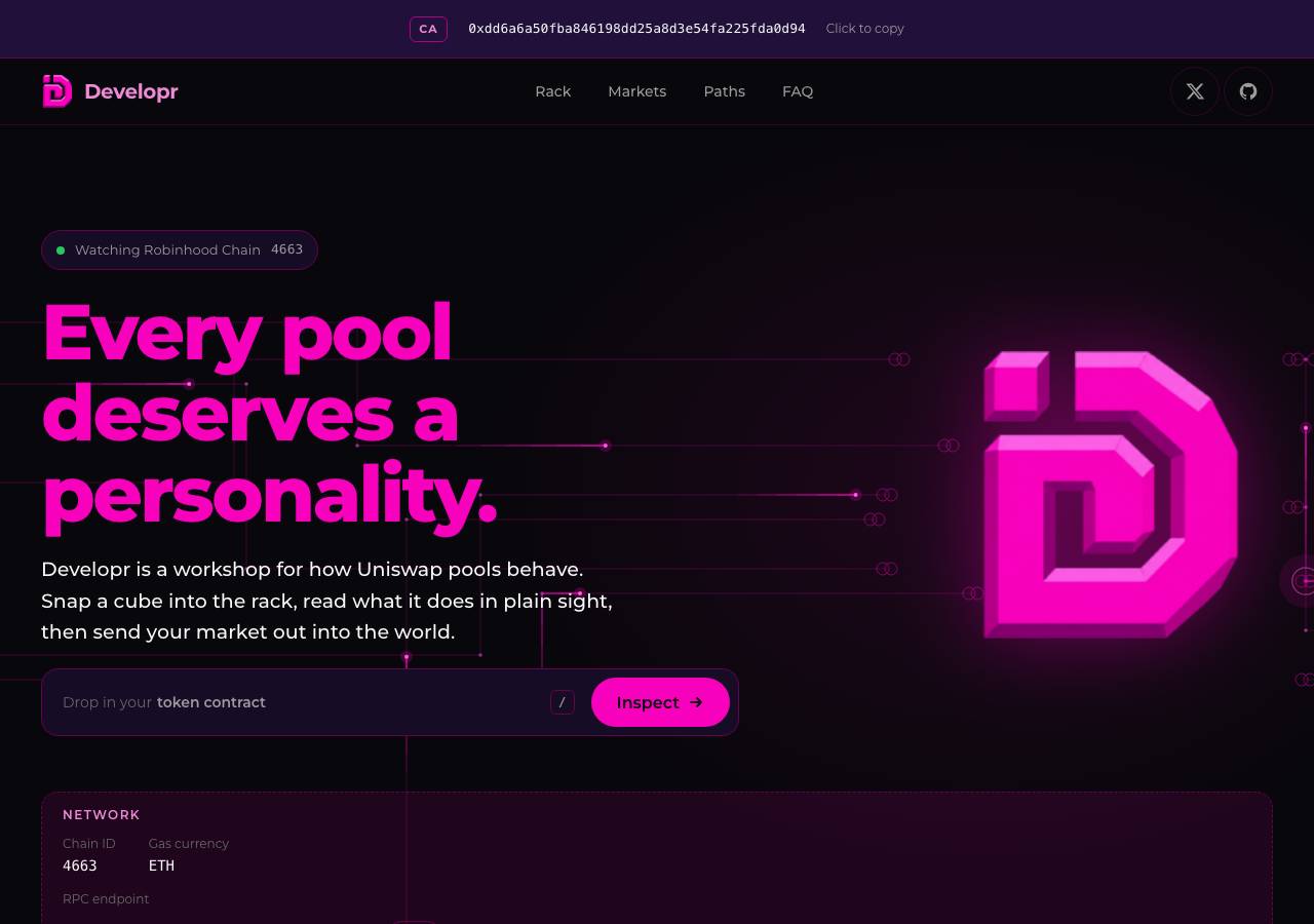 Screenshot of developr.fun taken by the zone census on 2026-10-01