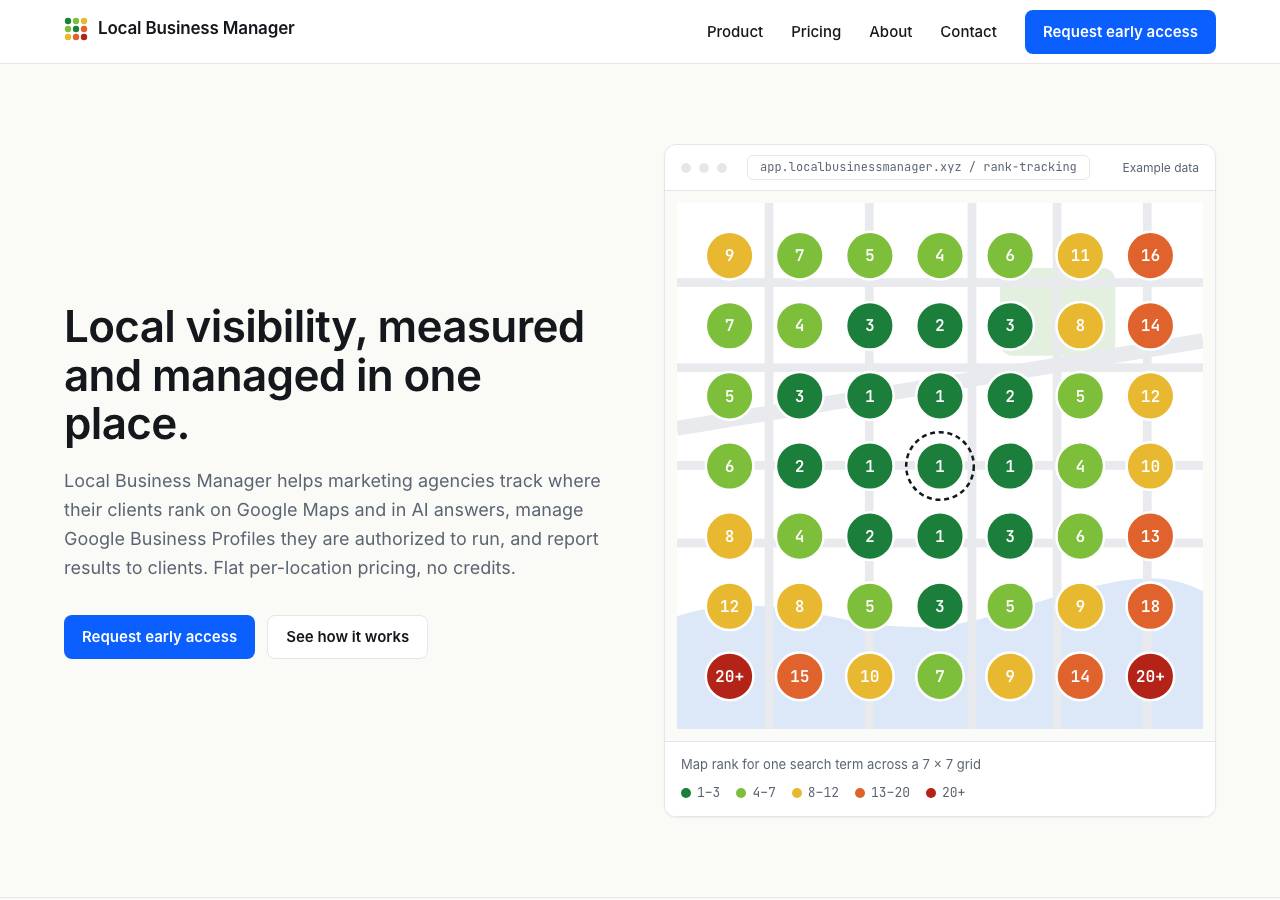 Screenshot of localbusinessmanager.xyz taken by the zone census on 2026-10-01