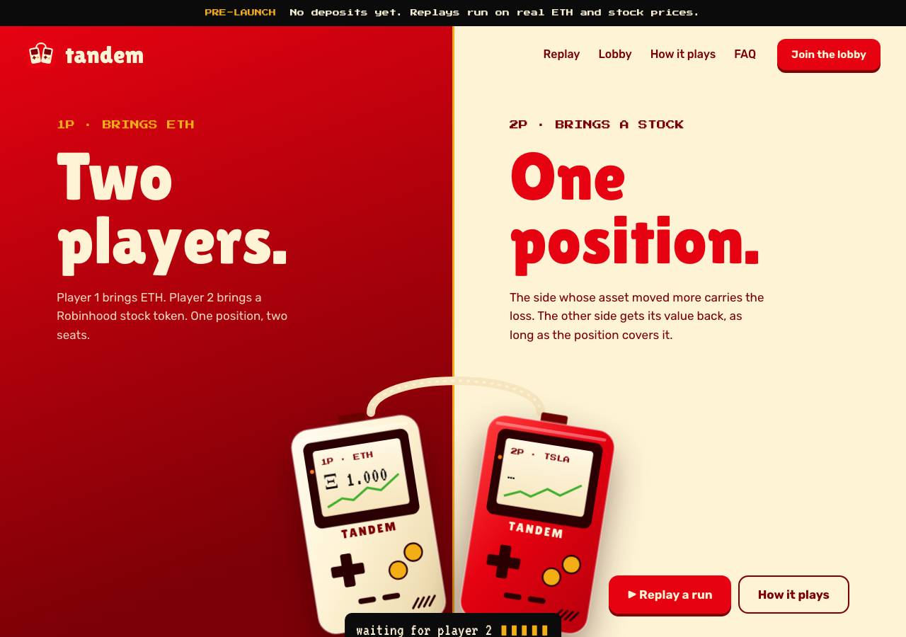 Screenshot of playtandem.fun taken by the zone census on 2026-10-01