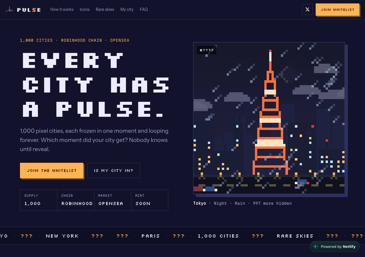 Screenshot of pulse-cities.xyz taken by the zone census on 2026-10-01