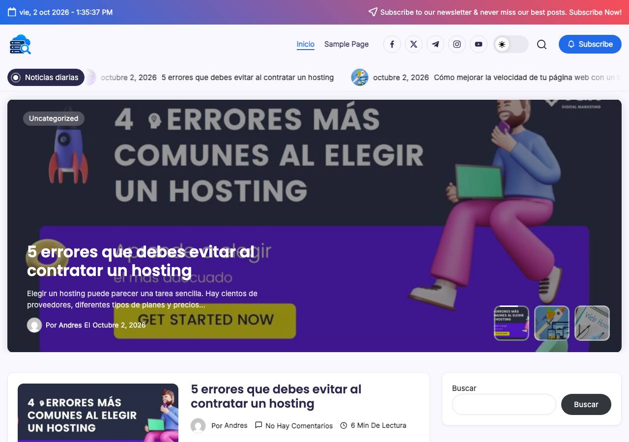 Screenshot of comparahosting.org taken by the zone census on 2026-10-02