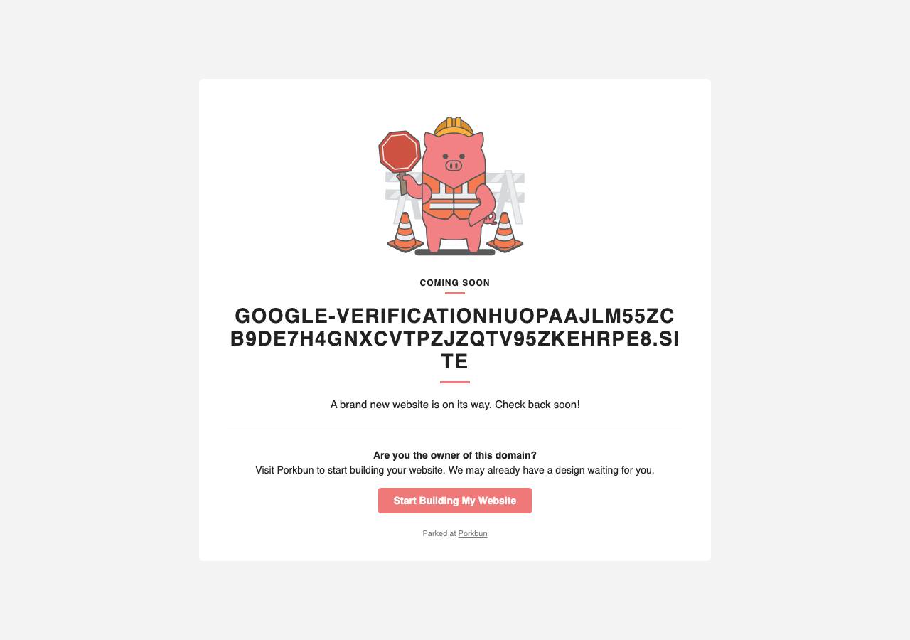 Screenshot of google-verificationhuopaajlm55zcb9de7h4gnxcvtpzjzqtv95zkehrpe8.site taken by the zone census on 2026-10-02