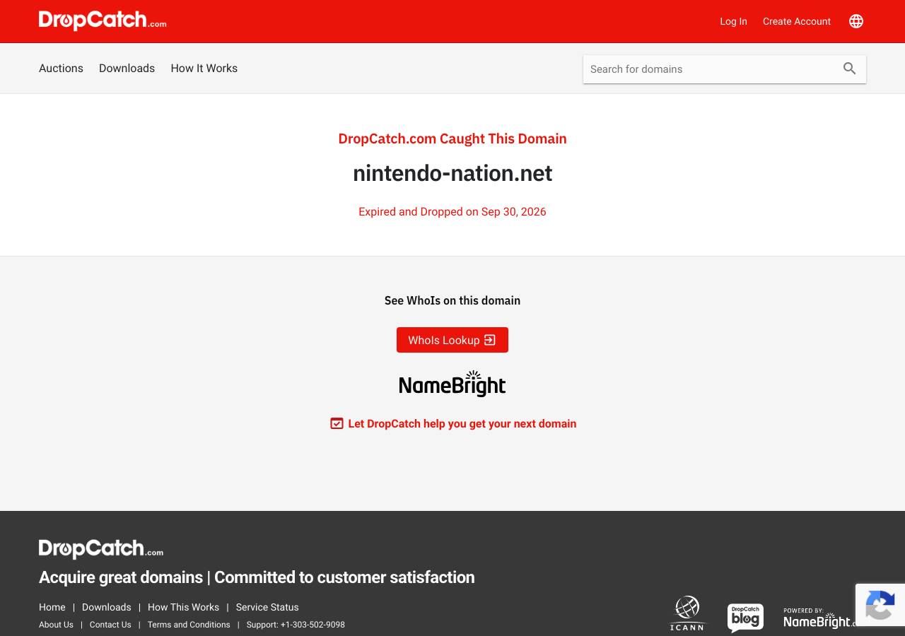 Screenshot of nintendo-nation.net taken by the zone census on 2026-10-02