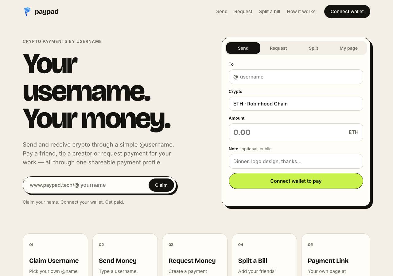 Screenshot of paypad.tech taken by the zone census on 2026-10-02