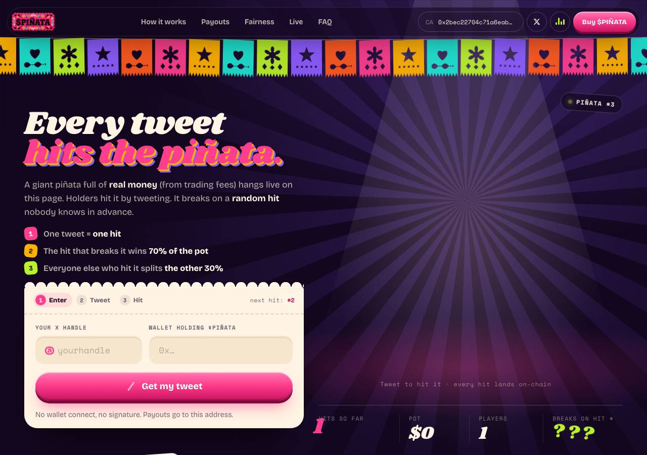 Screenshot of pinataonrh.xyz taken by the zone census on 2026-10-02