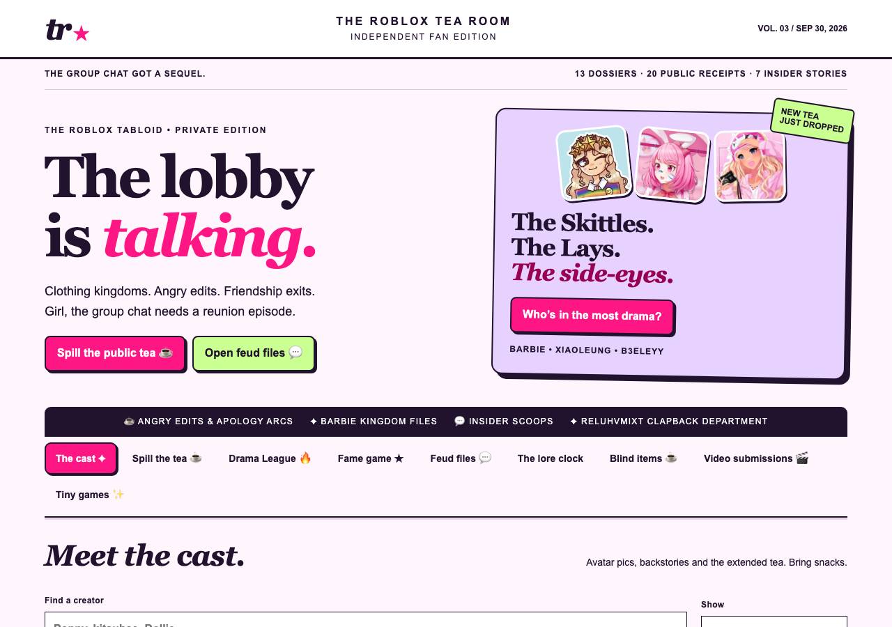 Screenshot of robloxtea.com taken by the zone census on 2026-10-02